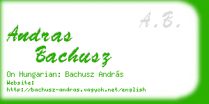 andras bachusz business card